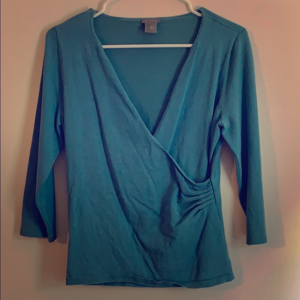 Ann Taylor faux wrap sweater, M